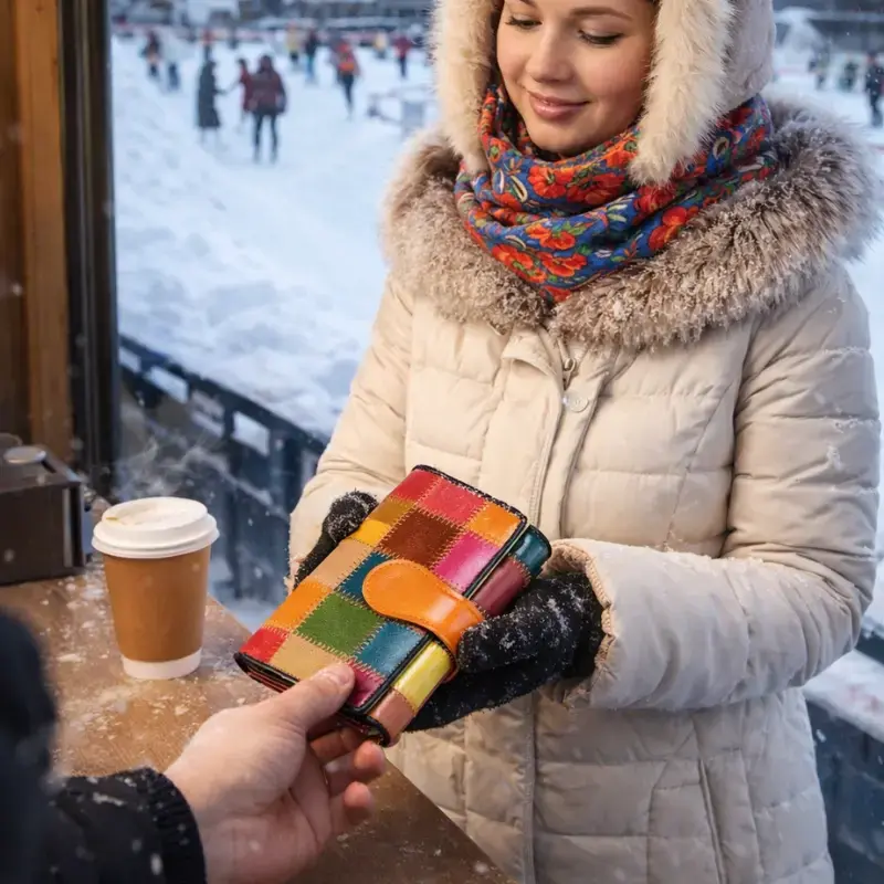 Billetera de piel genuina artesanal Yonafar marroquinería de lujo