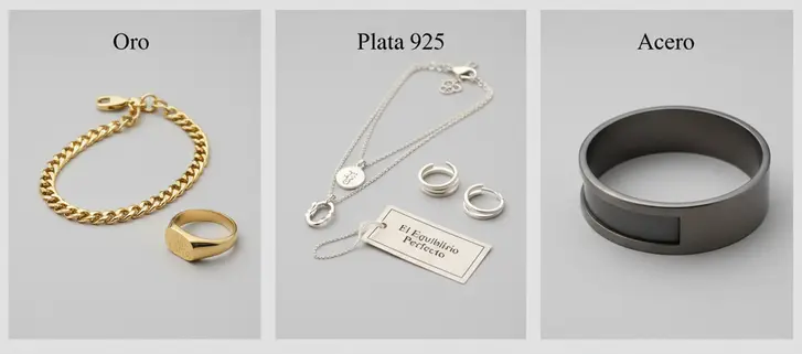 Diferentes metales de joyería