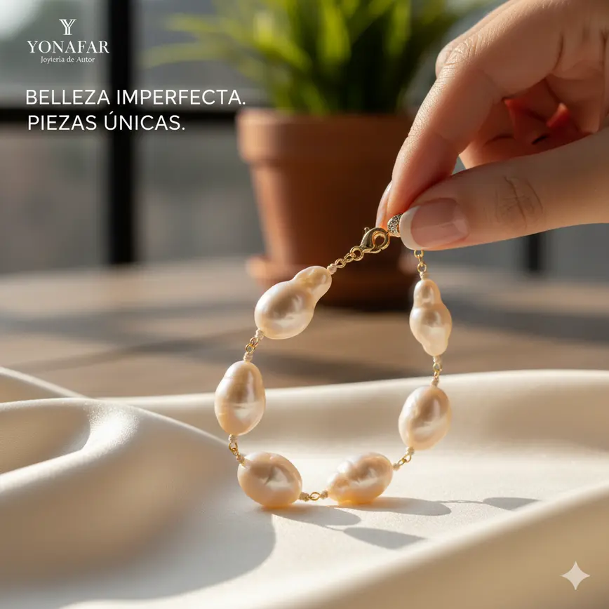 Detalle pulsera perla barroca Yonafar